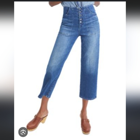 Veronica Beard Denim - Veronica Beard Crosbie Wide Leg Crop Jean